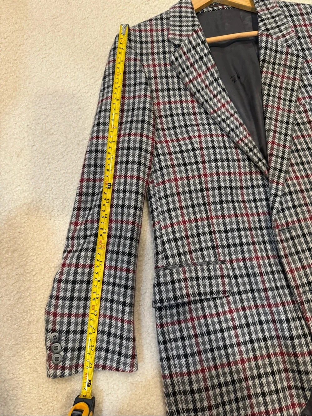 Vintage Burberrys 100% Cashmere Sports Coat Made In England Size 40 Short